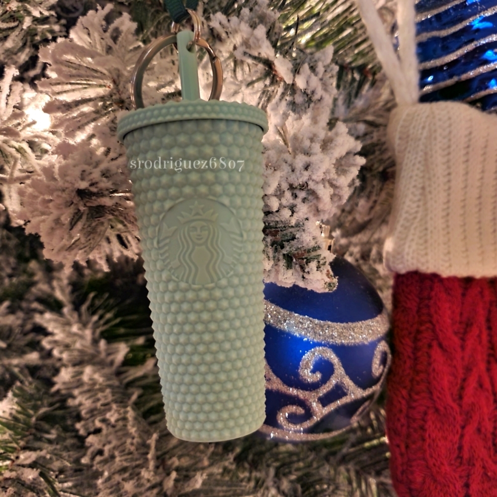 ❄️LAST ONE❄Starbucks Matte Mint Green Studded Cup Keychain Ornament